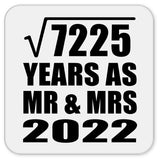 85th Anniversary Square Root of 7225 Years As Mr & Mrs 2022 - Drink Coaster