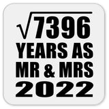 86th Anniversary Square Root of 7396 Years As Mr & Mrs 2022 - Drink Coaster