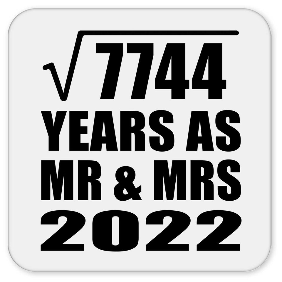 88th Anniversary Square Root of 7744 Years As Mr & Mrs 2022 - Drink Coaster