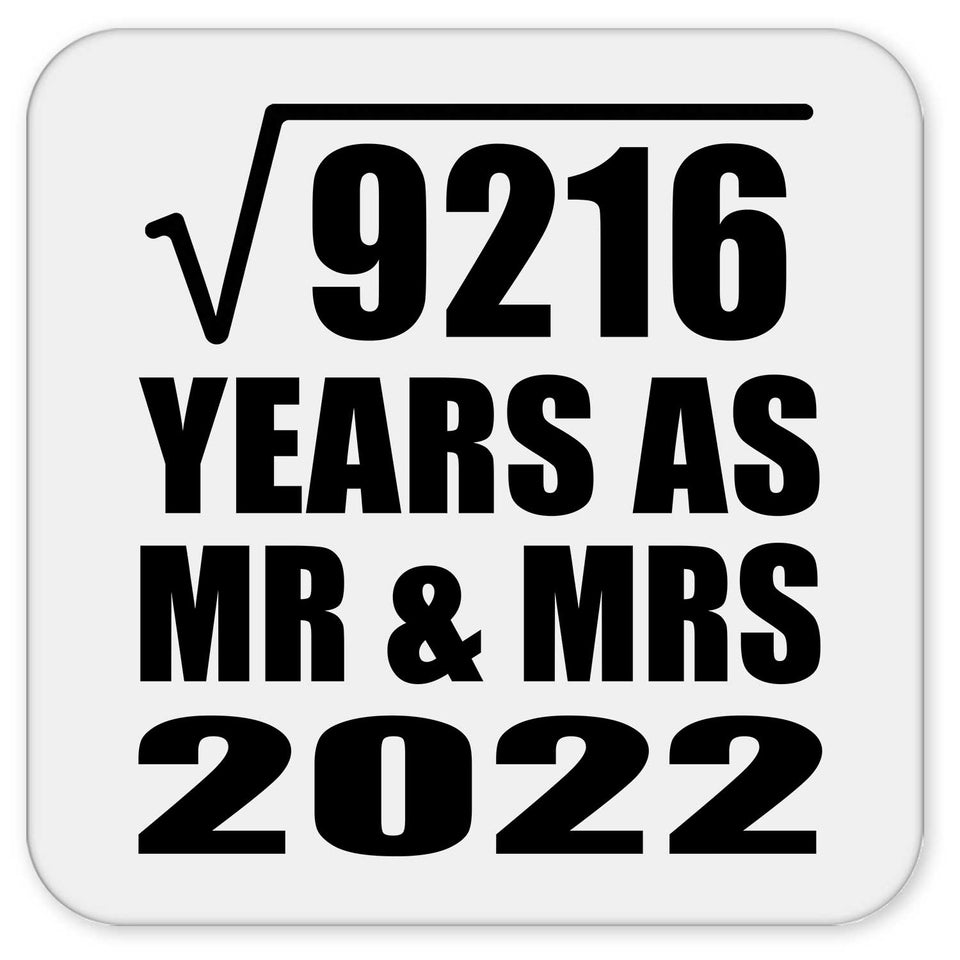 96th Anniversary Square Root of 9216 Years As Mr & Mrs 2022 - Drink Coaster