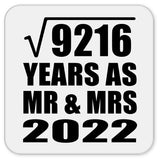 96th Anniversary Square Root of 9216 Years As Mr & Mrs 2022 - Drink Coaster