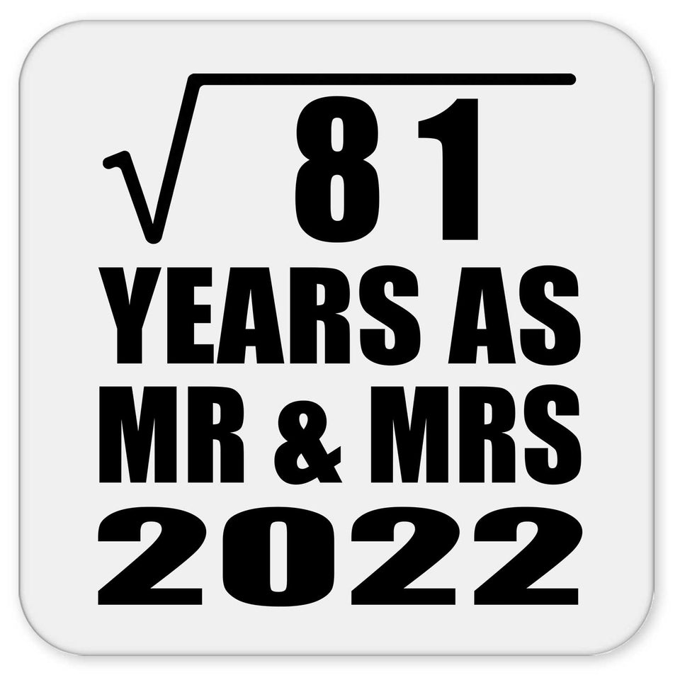 9th Anniversary Square Root of 81 Years As Mr & Mrs 2022 - Drink Coaster