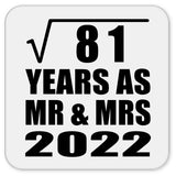 9th Anniversary Square Root of 81 Years As Mr & Mrs 2022 - Drink Coaster