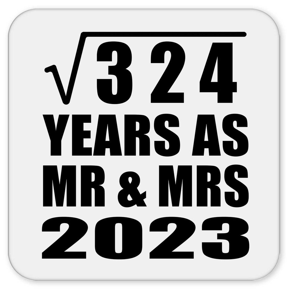 18th Anniversary Square Root of 324 Years As Mr & Mrs 2023 - Drink Coaster