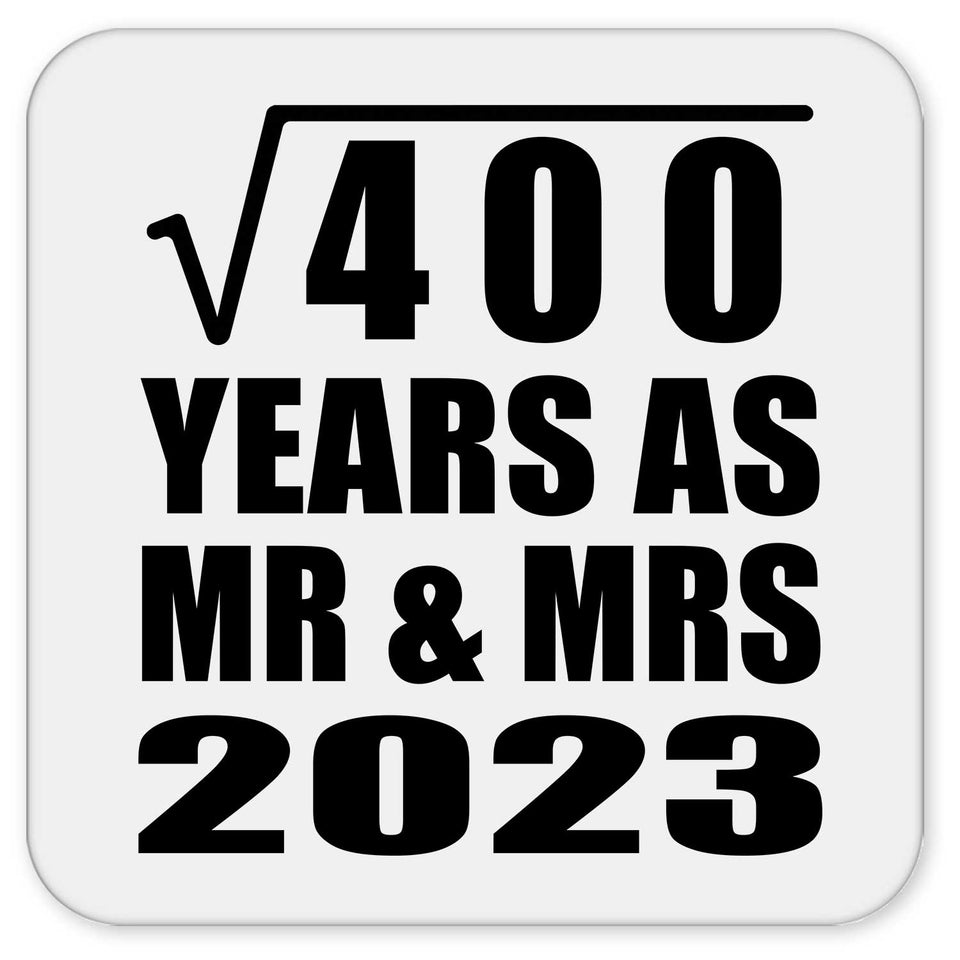 20th Anniversary Square Root of 400 Years As Mr & Mrs 2023 - Drink Coaster