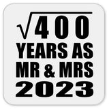 20th Anniversary Square Root of 400 Years As Mr & Mrs 2023 - Drink Coaster