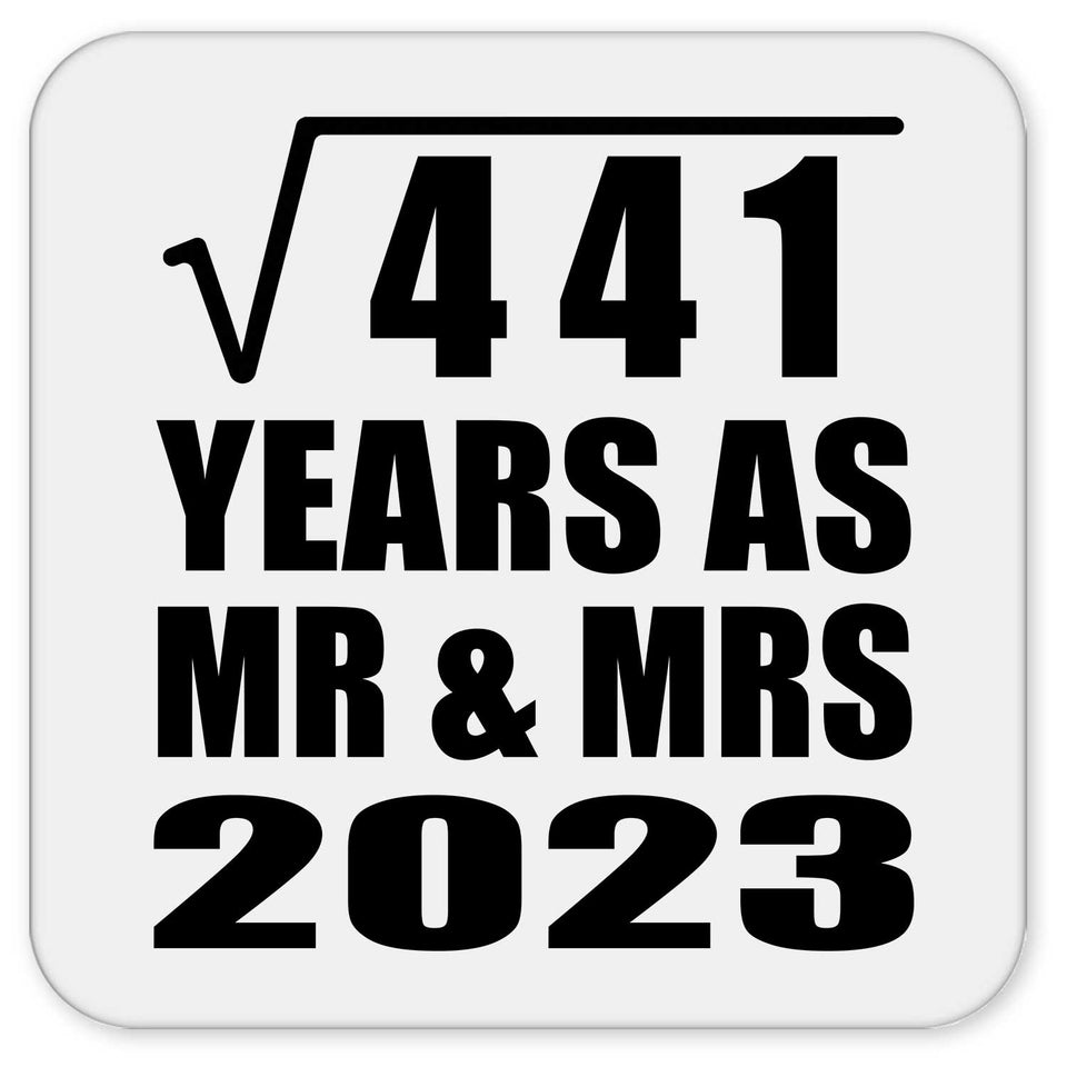 21st Anniversary Square Root of 441 Years As Mr & Mrs 2023 - Drink Coaster