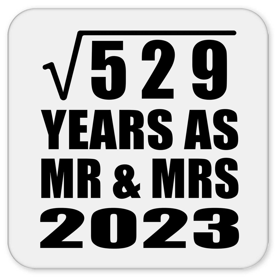 23rd Anniversary Square Root of 529 Years As Mr & Mrs 2023 - Drink Coaster