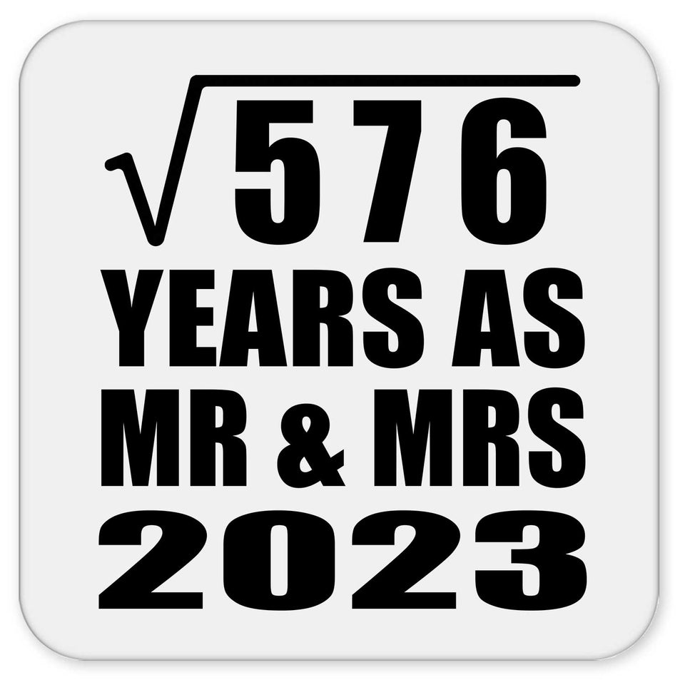 24th Anniversary Square Root of 576 Years As Mr & Mrs 2023 - Drink Coaster