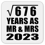 26th Anniversary Square Root of 676 Years As Mr & Mrs 2023 - Drink Coaster