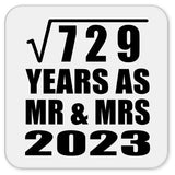 27th Anniversary Square Root of 729 Years As Mr & Mrs 2023 - Drink Coaster