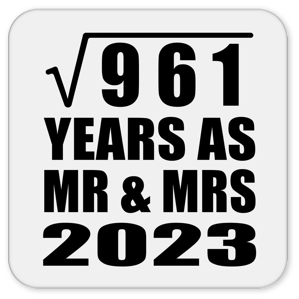 31st Anniversary Square Root of 961 Years As Mr & Mrs 2023 - Drink Coaster