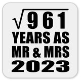 31st Anniversary Square Root of 961 Years As Mr & Mrs 2023 - Drink Coaster