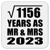34th Anniversary Square Root of 1156 Years As Mr & Mrs 2023 - Drink Coaster