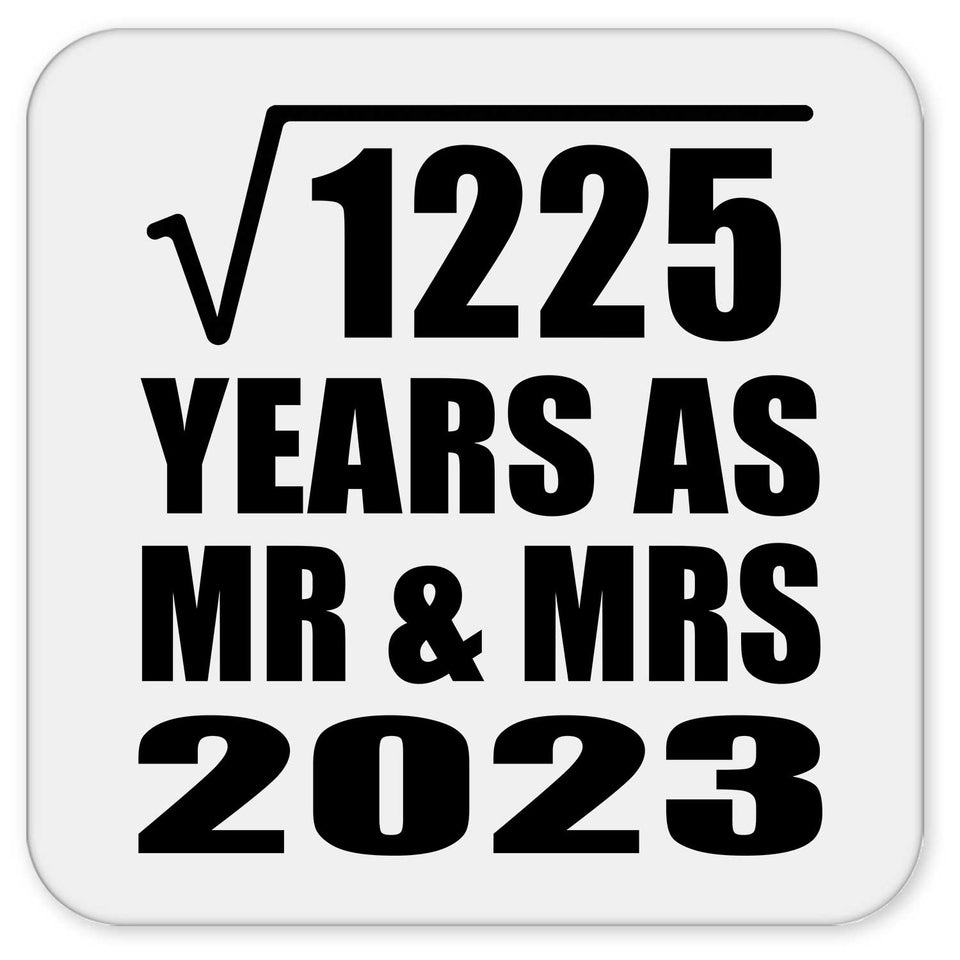 35th Anniversary Square Root of 1225 Years As Mr & Mrs 2023 - Drink Coaster