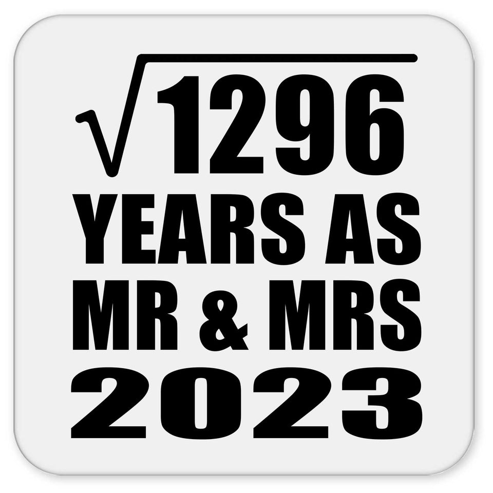 36th Anniversary Square Root of 1296 Years As Mr & Mrs 2023 - Drink Coaster