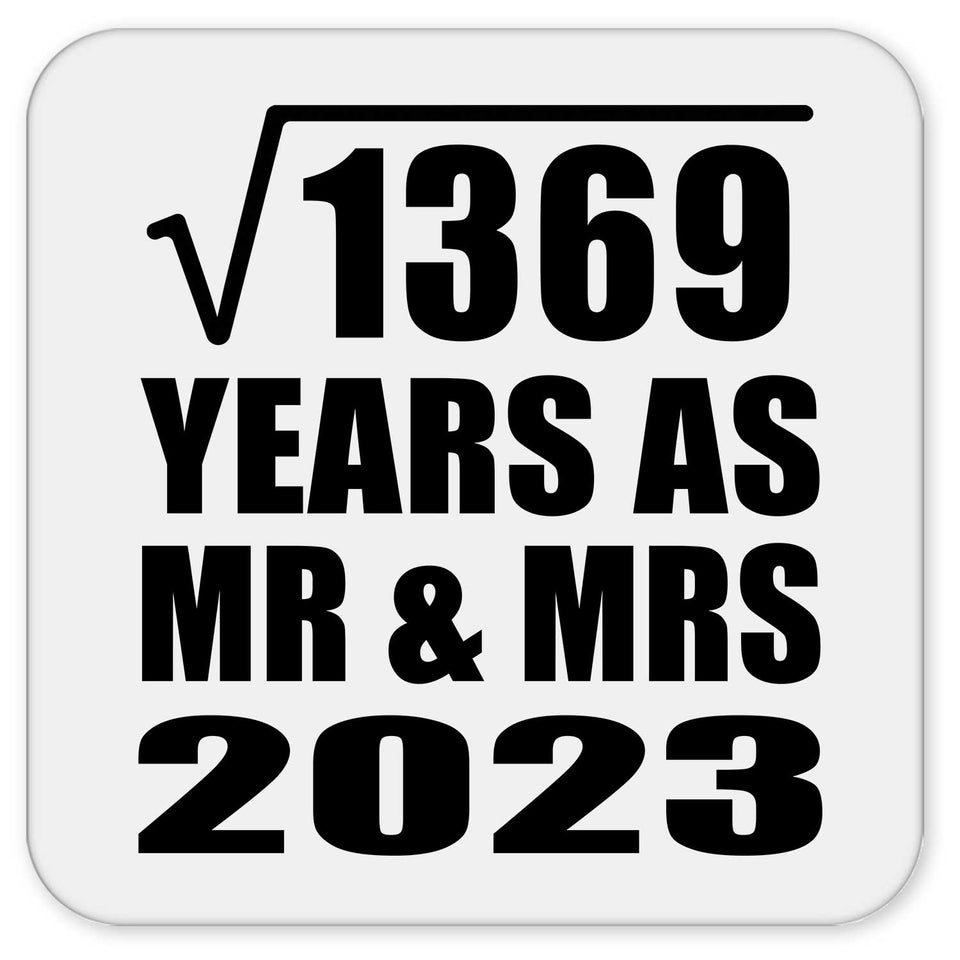 37th Anniversary Square Root of 1369 Years As Mr & Mrs 2023 - Drink Coaster
