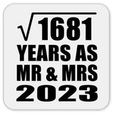 41st Anniversary Square Root of 1681 Years As Mr & Mrs 2023 - Drink Coaster