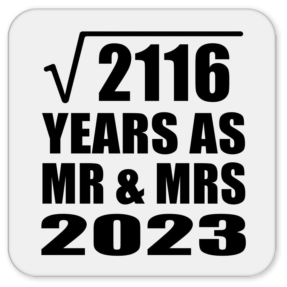 46th Anniversary Square Root of 2116 Years As Mr & Mrs 2023 - Drink Coaster