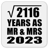 46th Anniversary Square Root of 2116 Years As Mr & Mrs 2023 - Drink Coaster