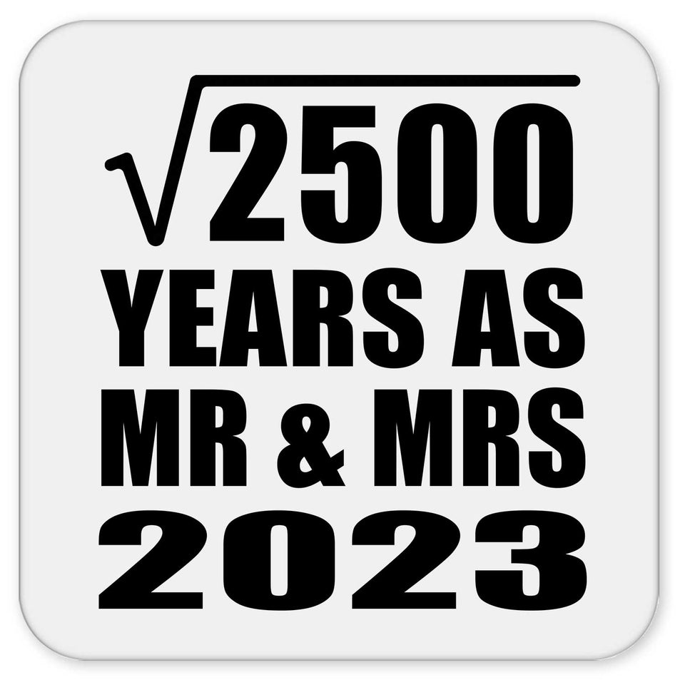 50th Anniversary Square Root of 2500 Years As Mr & Mrs 2023 - Drink Coaster