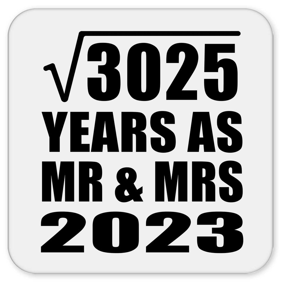 55th Anniversary Square Root of 3025 Years As Mr & Mrs 2023 - Drink Coaster