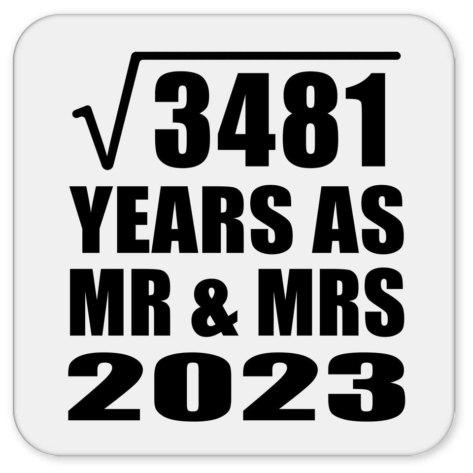 59th Anniversary Square Root of 3481 Years As Mr & Mrs 2023 - Drink Coaster