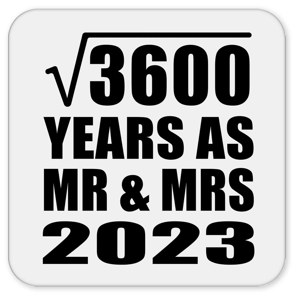 60th Anniversary Square Root of 3600 Years As Mr & Mrs 2023 - Drink Coaster
