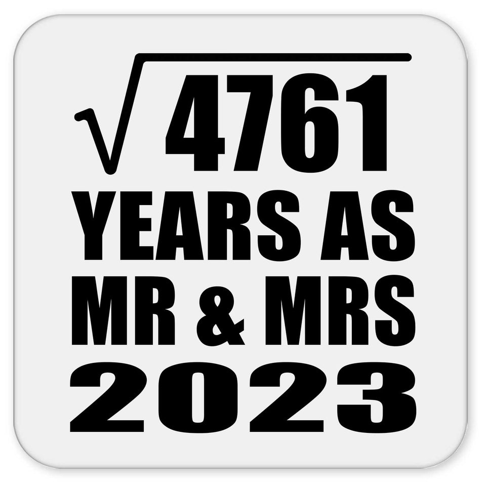 69th Anniversary Square Root of 4761 Years As Mr & Mrs 2023 - Drink Coaster