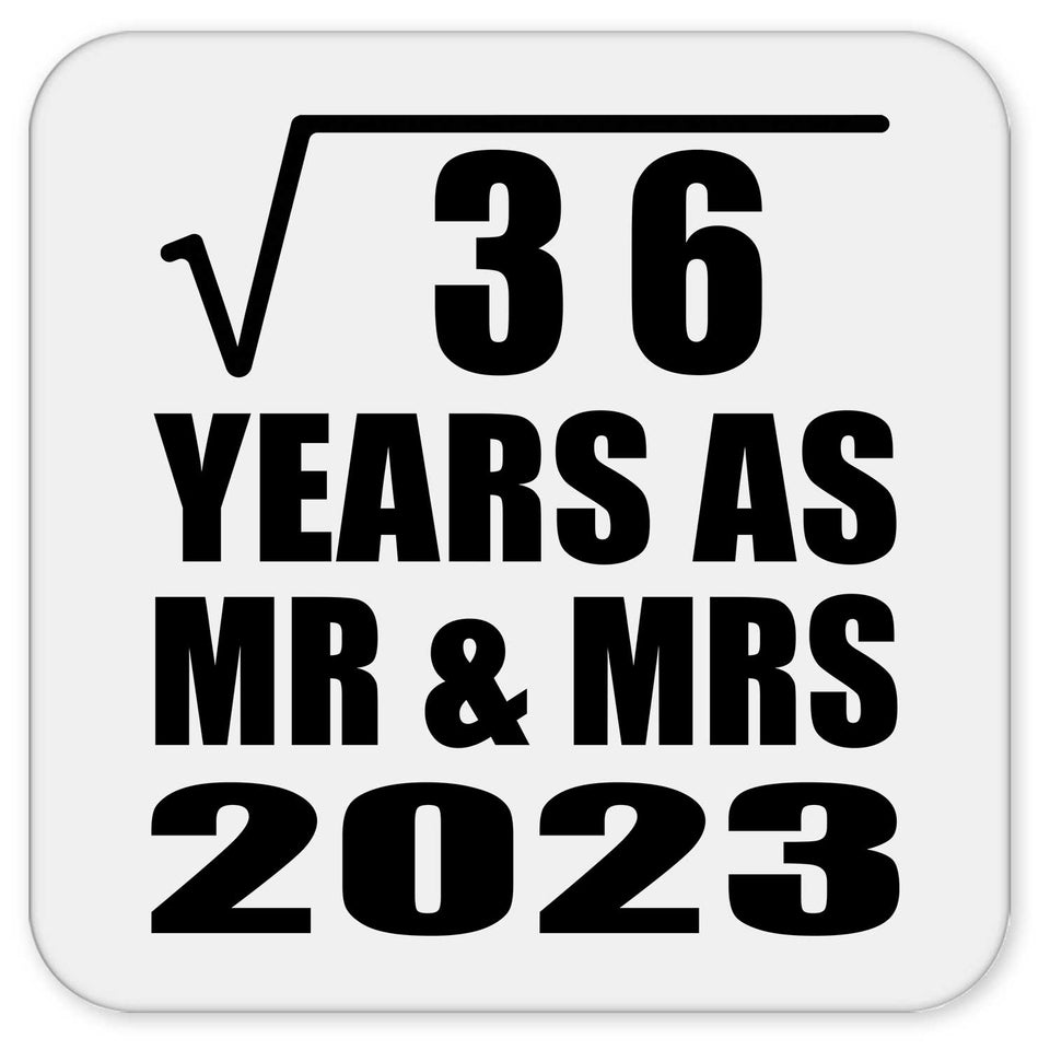 6th Anniversary Square Root of 36 Years As Mr & Mrs 2023 - Drink Coaster