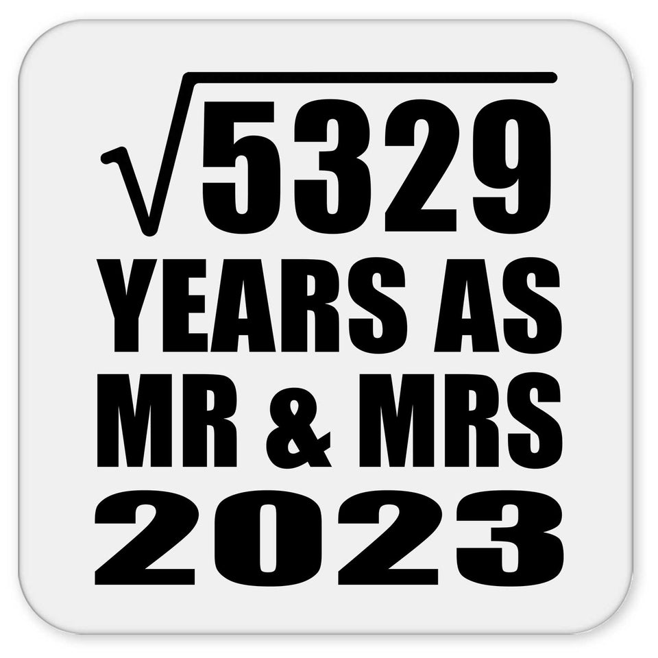 73rd Anniversary Square Root of 5329 Years As Mr & Mrs 2023 - Drink Coaster