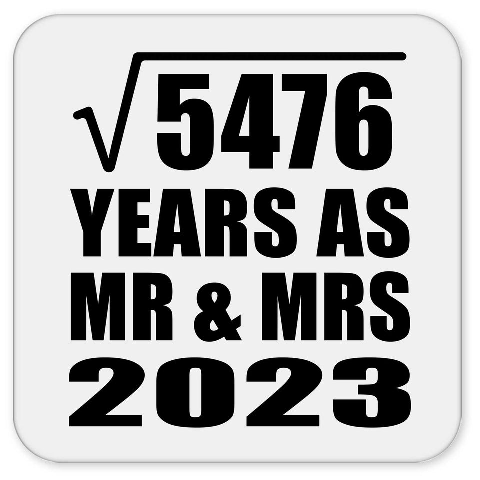 74th Anniversary Square Root of 5476 Years As Mr & Mrs 2023 - Drink Coaster