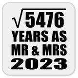 74th Anniversary Square Root of 5476 Years As Mr & Mrs 2023 - Drink Coaster