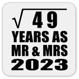 7th Anniversary Square Root of 49 Years As Mr & Mrs 2023 - Drink Coaster