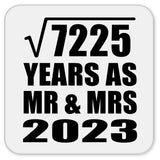 85th Anniversary Square Root of 7225 Years As Mr & Mrs 2023 - Drink Coaster