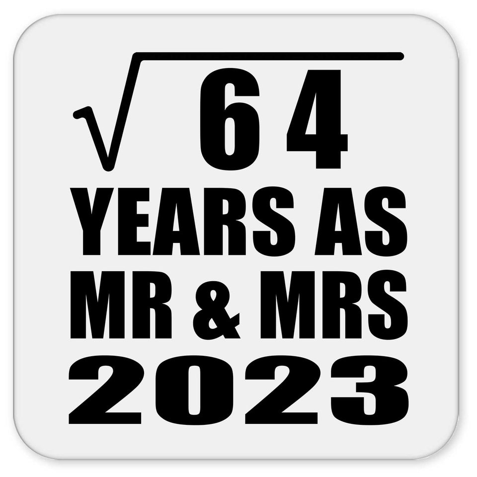 8th Anniversary Square Root of 64 Years As Mr & Mrs 2023 - Drink Coaster
