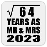 8th Anniversary Square Root of 64 Years As Mr & Mrs 2023 - Drink Coaster