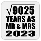 95th Anniversary Square Root of 9025 Years As Mr & Mrs 2023 - Drink Coaster