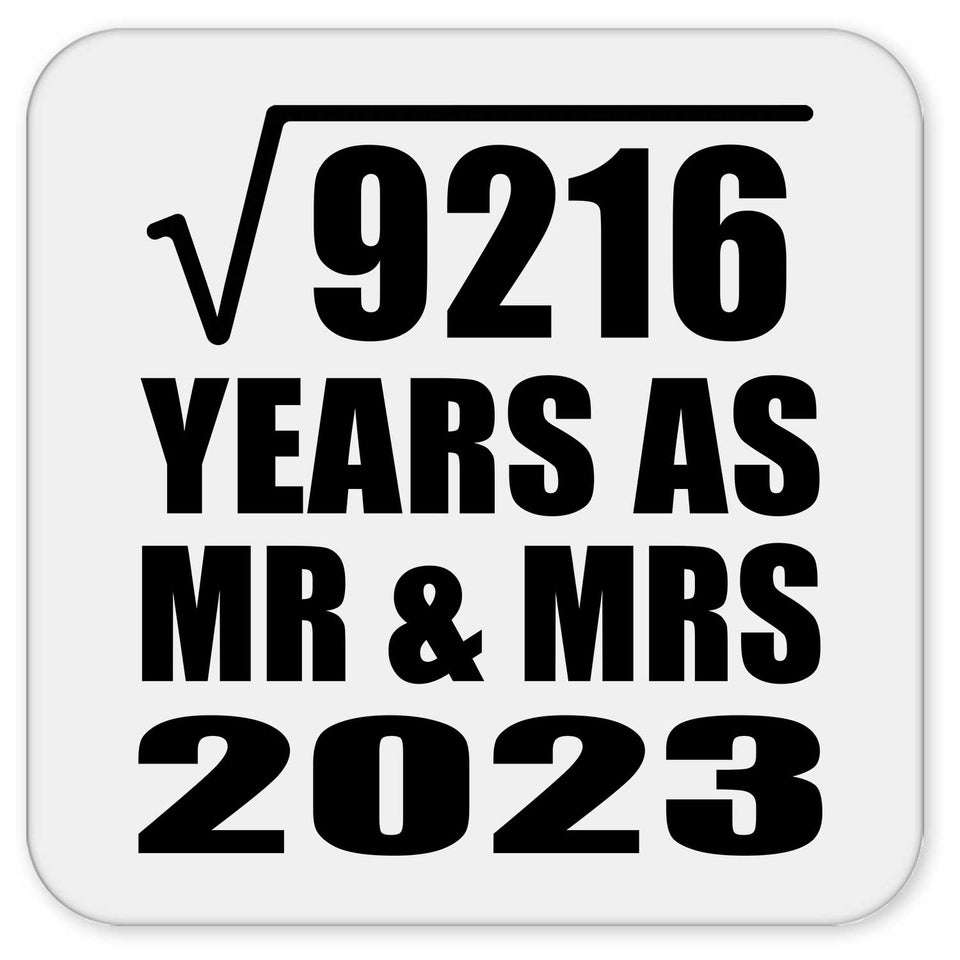 96th Anniversary Square Root of 9216 Years As Mr & Mrs 2023 - Drink Coaster