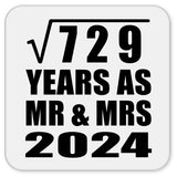 27th Anniversary Square Root of 729 Years As Mr & Mrs 2024 - Drink Coaster