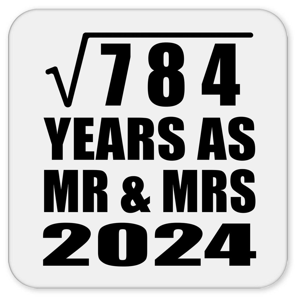 28th Anniversary Square Root of 784 Years As Mr & Mrs 2024 - Drink Coaster