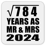 28th Anniversary Square Root of 784 Years As Mr & Mrs 2024 - Drink Coaster