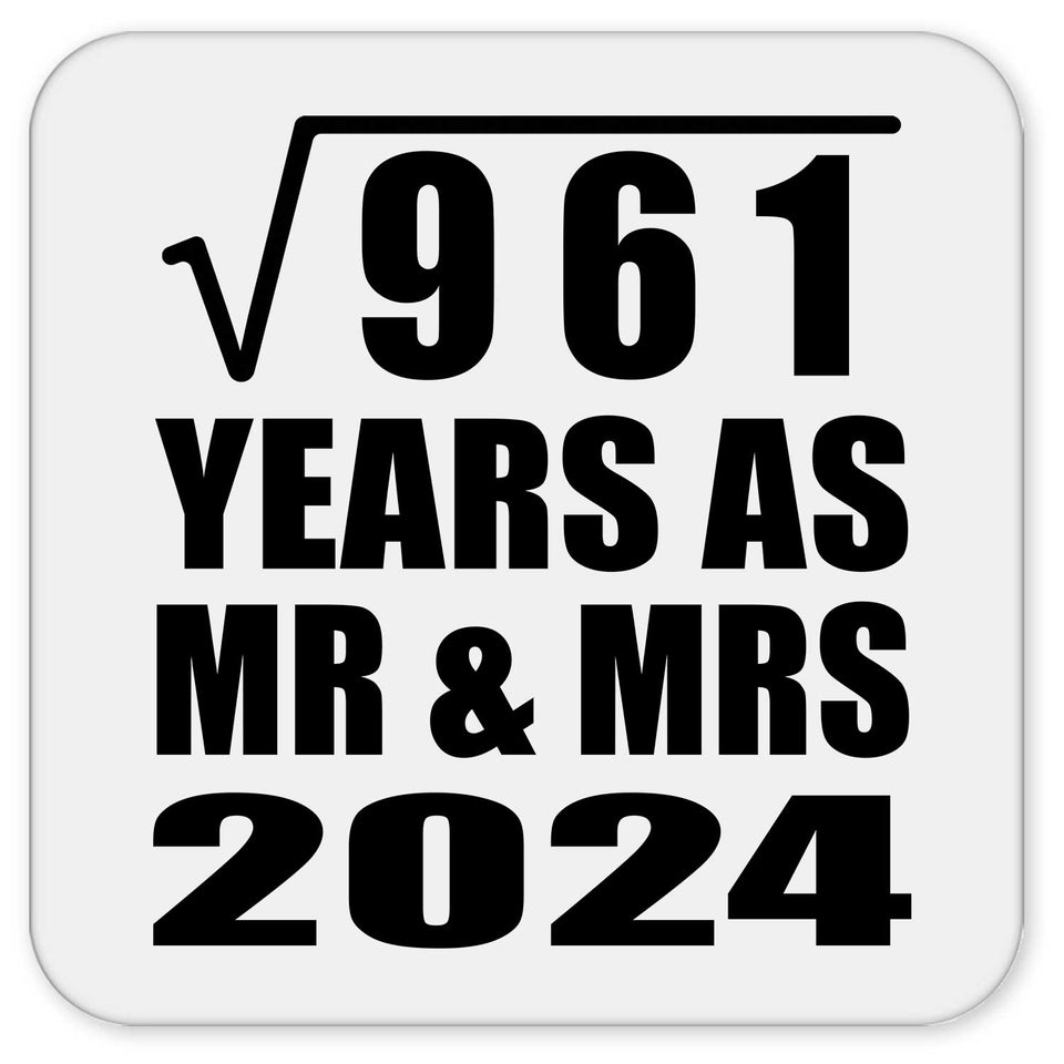 31st Anniversary Square Root of 961 Years As Mr & Mrs 2024 - Drink Coaster