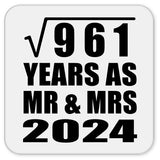 31st Anniversary Square Root of 961 Years As Mr & Mrs 2024 - Drink Coaster