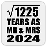 35th Anniversary Square Root of 1225 Years As Mr & Mrs 2024 - Drink Coaster