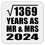 37th Anniversary Square Root of 1369 Years As Mr & Mrs 2024 - Drink Coaster