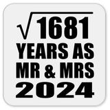 41st Anniversary Square Root of 1681 Years As Mr & Mrs 2024 - Drink Coaster