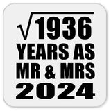 44th Anniversary Square Root of 1936 Years As Mr & Mrs 2024 - Drink Coaster