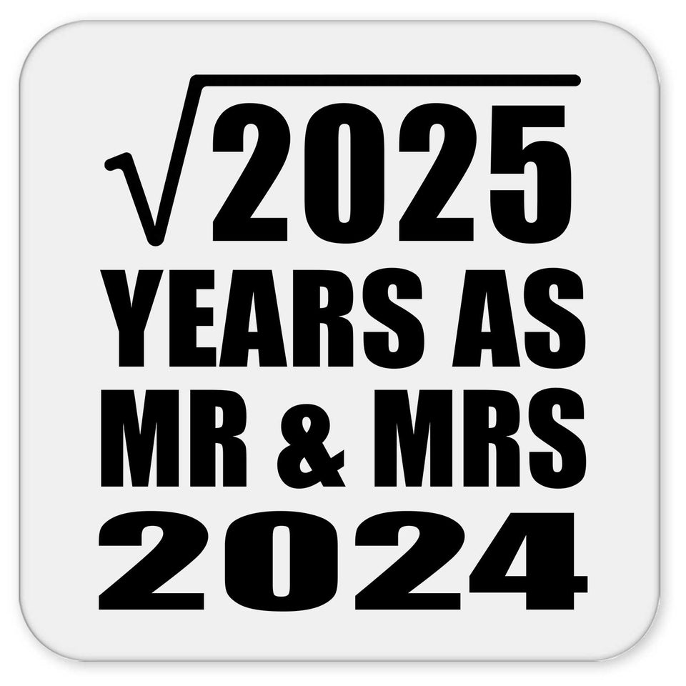45th Anniversary Square Root of 2025 Years As Mr & Mrs 2024 - Drink Coaster