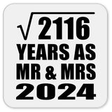 46th Anniversary Square Root of 2116 Years As Mr & Mrs 2024 - Drink Coaster